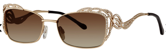 Caviar 5629 21 Gold w/ Clear Crystals Sunglasses