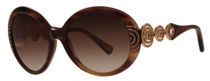 Caviar 6872 16 Brown / Gold w/ Gold Crystals Sunglasses